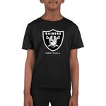 Team Fan Apparel Youth NFL Ultimate Fan Logo Short Sleeve T-Shirt - 100% Cotton Tagless Football Tee - Officially Licensed, Las Vegas Raiders - Black, Large