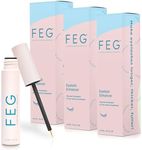 FEG Eyelash Enhancer Rapid Eyelash Growth Serum with Natural Ingredients | Lash Serum for Growing Naturally Thick, Full, and Long Eyelashes | Stimulates Natural Eyelash Growth | 3-Pack of 3ml Tubes