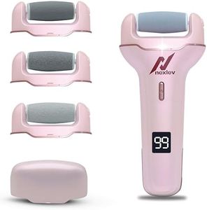 NexLev Foot Callus Remover Electric Scrubber & Shaver for Dead, Hard & Cracked Skin Professional Pedicure at Home Waterproof Type C 3 Crystal Quartz Heads for Men and Women CR-01