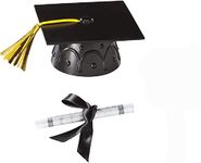 Small Graduation Cap and Diploma Cake Topper (Black)