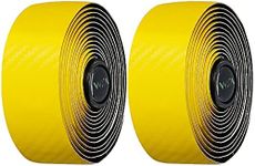 VXM Bicycle Handlebar Tape, Carbon Fiber PU&EVA Road Bike Bar Tape Non-Slip Cycling Handle Wraps for Mountain Bike 2 Rolls per Set (Yellow)