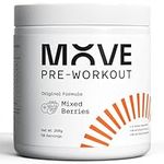 Move Pre-Workout Powder for Men & Women, Fuels Energy & Performance, Grounded in Science, Mixed Berries, 50 Servings