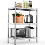 YITAHOME NSF Stainless Steel Shelves 3 Tier, 36"*18"*48" Storage Shelf, Heavy Duty Shelving for Kitchen Garage Office Restaurant Warehouse