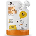Goofy Tails Chicken Bone Broth for Dogs (100Ml X 5 Pack), Human Grade, Preservative Free, Gut Friendly Dog Food Topper, Dog Supplements with Natural Collagen