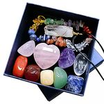 ycyingcheng 15 Gemstones Chakra Stone Healing Balancing Kit, Chakra Stone Set for Meditation Healing Crystals Stress Relief, Positive Energy Generator Orgonite Pyramid Protection