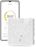 MOES WiFi Smart Thermostat for Gas Boiler Floor Heating - Battery Powered, App Remote Control, Voice Control Compatible with Alexa Google Home, 300-Day Battery Life, No Hub Required - White