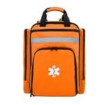 MYDAYS OUTDOOR First Aid Backpack Empty,First Aid Medical Backpack,EMS EMT First Aid Bag Empty,Emergency Bag,Trauma Bag for Camping,Hiking,Outdoor Travel, Orange, 17.3*14.2*7.9in, Orange