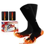 Heated Socks for Men Women, Rechargeable Electric Heated Socks, 5000mAh Washable Heated Socks, Long Life Up to 65 °C, Large Heating Area Foot Warmer for Outdoor Work Skiing Camping Fishing Hunting