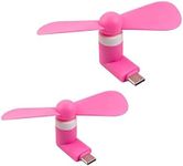 Sokelinn-six Type C Phone Fan, Mini USB C Cooling Hand Fans Portable Summer Cooler for ipad Type C Plug Devices-2 Pieces (Pink)