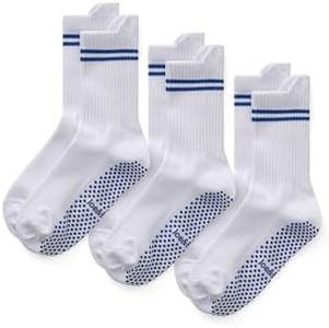 Joe & Bella Compression Non Slip Socks for Women & Men – 3-Pack Grip Compression Socks with Pull-On Aid, White, Large