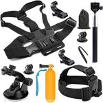 SHOOT 10-in-1 Accessory Kit for GoPro Accessories,Action Camera Accessories for GoPro Hero 12 11 10 9 8 7 6 5 4 3+ 3 Hero Session 5 Black AKASO EK7000 Apeman SJ4000 5000 6000 DBPOWER AKASO