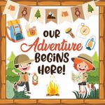 Decorably 65 Pcs Camping Bulletin Board Decorations Set with Borders - Camping Classroom Decor, Camping Theme Classroom Decor, Camping Classroom Decorations, Camping Decorations for Classroom