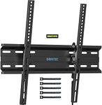 BONTEC Ultra Slim TV Wall Bracket Mount for 23-60 inchs LCD LED TVs, Low Profile Tilt TV Wall Mount up to VESA 400x400mm, 50 inch tv Wall Bracket with Spring Locking System, Includes 5 Cable Ties