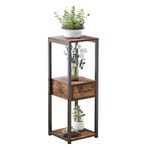 VonDream Tall Plant Stands Indoor, Tall Plant Table with Fabric Drawer , Corner Plant Stands for Indoor Plants Multiple, Small Side Table for Indoor Plants, Tall Plant Table