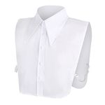 Minicoco Fake Collar Detachable Fake Half Shirt Blouse False Collar Elegant for Women Girls (White)