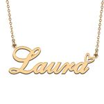 HUAN XUN Personalized Custom Initial Pendant Name Necklaces for Women Girls in Gold Silver, Stainless Steel, stainless-steel