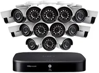 Lorex Indoor/Outdoor Wired Security Camera System, 1080p HD Bullet Cameras with Motion Detection Surveillance, Night Vision & Smart Home Voice Compatibility, 2TB 16 Channel DVR, 16 Cameras