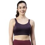 Enamor SB18 Convertible Back High-Impact Sports Bra for Women- Full Coverage, Padded and Wirefree(SB18_NIGHT SHADE_36D)