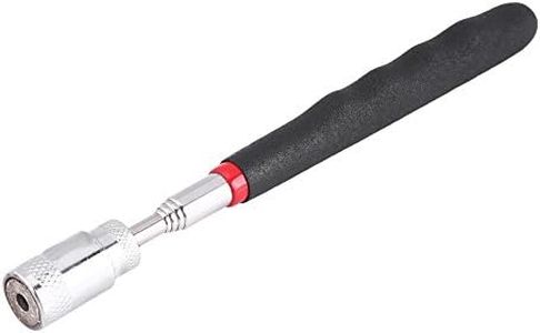 Keenso Telescoping Magnetic Pickup Tool, LED Light, 27in Extendable, 10lb Pull, Silver & Black