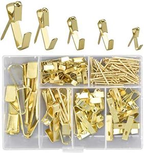 Perchas para cuadros con clavos,YMWALK 130 piezas de alta resistencia Foto Ganchos para cuadros Kit para colgar cuadros Hardware para colgar para lienzo, cuadros de oficina, reloj, espejo