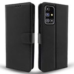 Pikkme Samsung Galaxy M31s Flip Case Leather Finish | Inside TPU with Card Pockets | Wallet Stand and Shock Proof | Magnetic Closing | Complete Protection Flip Cover for Samsung Galaxy M31s (Black)