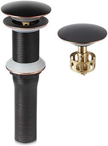 Oil Rubbed Bronze Detachable Basket Pop Up Sink Drain, Vanity Bathroom Vessel Lavatory Faucet Drain Stopper, ORB Without Overflow