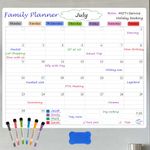 Large Monthly Magnetic Fridge Whiteboard with Weekly and Daily Functions. Dry Erase Calendar 2024, Family Planner 50.5x42cm by Magla. UK Brand