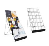 ybaymy 6-Tier 18" Wide Metal Wire Magazine Rack,Table Top Book Display Stand with Sign Channel,Collapsible Commercial Display Holder for Comic,Greeting Card,Literature,Trade Show,Art Print