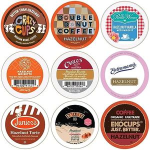 Perfect Samplers Paquete variado de cápsulas de café de avellana, café tostado medio para máquinas Keurig K Cup, muestra de cápsulas de café de avellana surtidas, 30 unidades