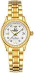 CARNIVAL Women's Automatic Mechanical Bezel Inlay Rhinestones Stainless Steel Band Dress Chic Watch (All Gold White)