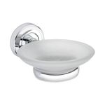 aligarian Stainless Steel and Glass Bathroom Wall Mounted Soap Dish with SS Holder