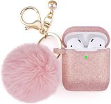 CAGOS AirPods Case Cover, Cute Air Pods Silicone Protective Accessories Cases for Girls and Women Compatible with Apple AirPods 2nd 1st Generation Charging Case, Rose Gold