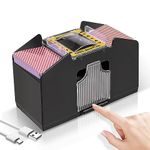 Jabroyee Card Shuffler Machine - Automatic Card Shuffler 2 Deck/4 Deck, Electronic Card Mixer Playing Card Shuffler (4 Deck-Battery/USB operated)