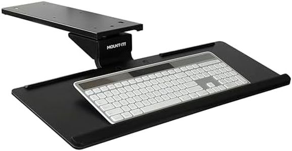 Mount-It! Under Desk Keyboard Tray and Mouse Platform, Ergonomic Computer Keyboard Drawer with Gel Wrist Pad, 17 inch Space Saving Track, Black (MI-7138)