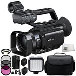 Sony PXW-X70 Professional XDCAM Compact Camcorder + 3PC Multi-Coated Filter Kit (UV+CPL+FLD) + 2 Replacement NP-FV100 Battery + Rapid Travel Charger with E.U Adapter & Car Adapter + 6 FT HDMI Cable + 36 PIN LED Video Light + Carrying Case & Microfiber Cleaning Cloth