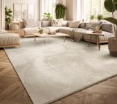 TT Home Large Rug Short Pile Monochrome Modern Design Washable Yellow Gold, colour: Cream, Size:60x100 cm