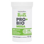 NaturesPlus GI NUTRA Pro Bio MEGA - 120 Billion CFU Probiotics for Women and Men - 35 Science Backed Live Bacteria with Gut Friendly Prebiotic Fibre - Vegetarian, Gluten Free - 30 Capsules