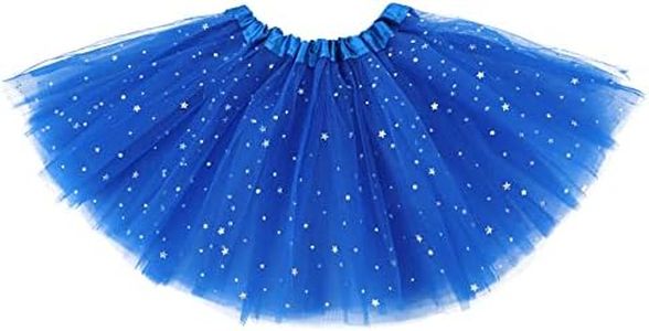 Century Star Sparkle Blue Tutu for Toddler Girls Tulle Ballet Skirts Princess Tutus for Baby Kids Infant 3 Layers Halloween Christmas Dress up Birthday Party Festival 2-8 Years