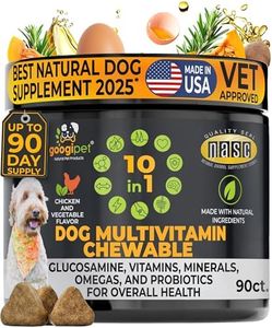 Googipet Premium 10 in 1 Dog Vitamins Multivitamin Chewable w/Dog Probiotics for Gut Health, Dog Vitamins and Supplements w/Vitamin C & Glucosamine for Joint Support (Chicken & Vegetable Flavor)