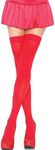 Leg Avenue Women's Solid Hue Thigh Highs, Red, One Size