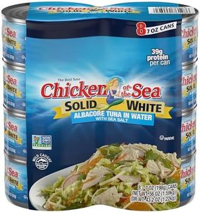 Chicken of the Sea Solid White Albacore Tuna in Water, Wild Caught Tuna, 7-Ounce Cans (Pack of 8) Packaging May Vary