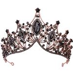 Crystal Wedding Crowns, Baroque Queen Crowns, Costume Party Hair Accessories, for Women and Girls(Black Crown)