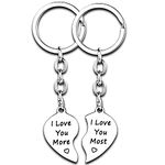 2PCs I Love You Keyring Couples Gifts Anniversary Wedding Gifts For Couple His And Hers Gifts For Couples Keychain Boyfriend Gifts Girlfriend Key Ring Christmas Gifts (2PCs I Love You More , Most)