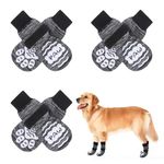 BEAUTYZOO Anti Slip Dog Socks for Small Medium Large Dogs,Paw Protector with Grips for Hardwood Floor Hot/Cold Pavement,Traction Control 3 Pairs AntiTwist Dog Shoes to Prevent Licking for Senior Dog