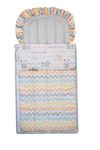 abracadabra Newborn Cotton Quilted Nest Bag/Sleeping Bag, Size 70 cm x 36 cm, Age 0-9 Months (Sleepy Friends) - Grey