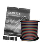 CARLITS 100ft 22 AWG 4 Colors RGB Extension Cable Wire Cord Line, 12/24V DC 30M Led Lights 4pin Wires Strip Extend Wire Spool for 5050 3528 RGB LED Strip and Bulb Lamp