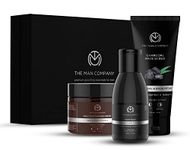 The Man Company Detan Facial Kit - Charcoal Face Wash, Charcoal Scrub, Daily Moisturising Face Cream | Best Detan Care - Pack of 3