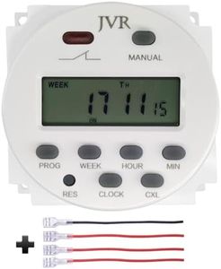 Timer Switch for Solar Lights Chicken Feeders Programmable Daily Weekly 16 ON/OFF Settings with Keys Lock Function DC 12V - JVR TL34