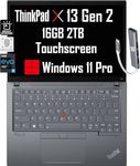 Lenovo ThinkPad X13 Gen 2 Business Laptop (13.3" FHD+ Touchscreen, Intel EVO Core i7-1185G7, 16GB RAM, 2TB PCIe SSD) Light weight, Backlit, FP, Wi-Fi, Webcam, 3-Yr Warranty, IST Hub, Win 11 Pro