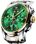 OLEVS Automatic Men Watch Self Winding Mechanical Luxury Business Dress Moon Phase Stainless Steel Wrist Watches for Men Waterproof Luminous